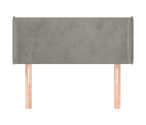 Cabecero de terciopelo gris claro 83x16x78/88 cm