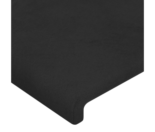 Cabecero de terciopelo negro 103x16x78/88 cm