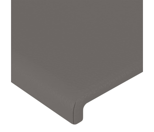 Cabecero de cuero sintético gris 93x16x78/88 cm