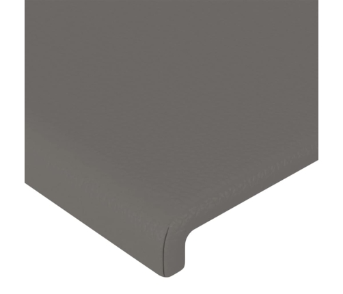 Cabecero de cuero sintético gris 163x16x78/88 cm