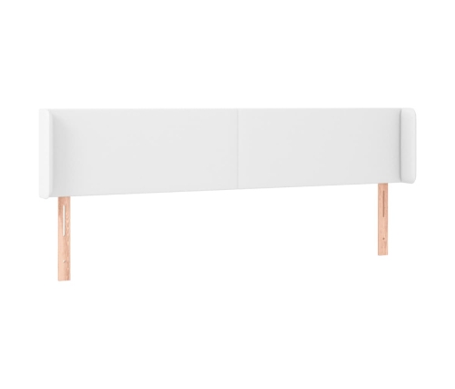 Cabecero de cuero sintético blanco 203x16x78/88 cm