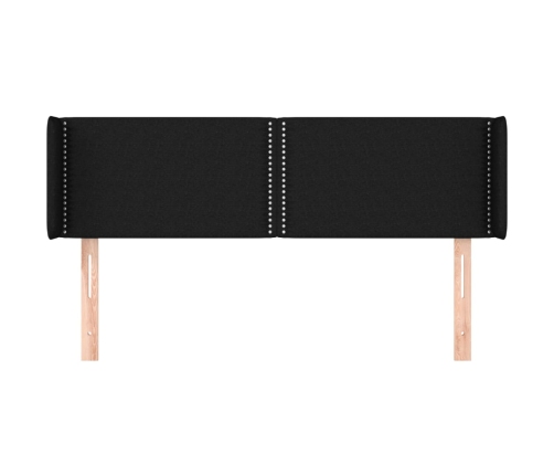 Cabecero de tela negro 147x16x78/88 cm