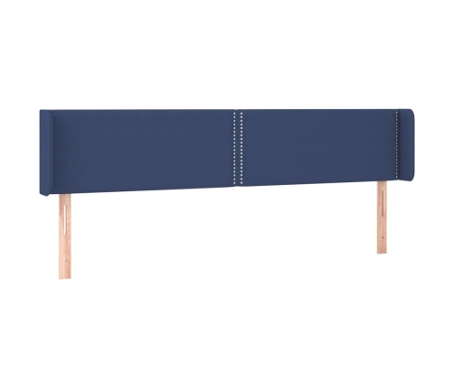 Cabecero de tela azul 203x16x78/88 cm