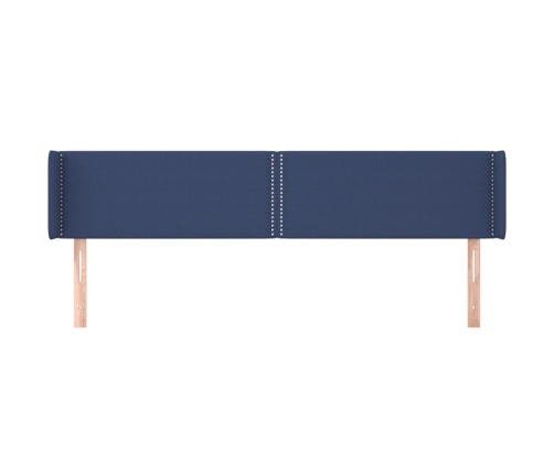 Cabecero de tela azul 203x16x78/88 cm