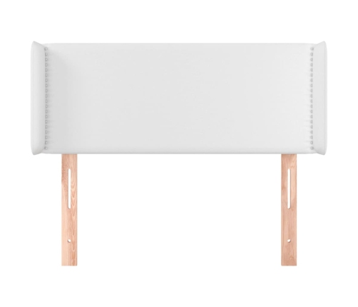 Cabecero de cuero sintético blanco 83x16x78/88 cm