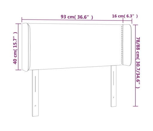 vidaXL Cabecero de cuero sintético gris 93x16x78/88 cm