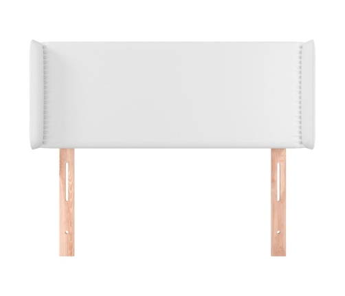 Cabecero de cuero sintético blanco 103x16x78/88 cm