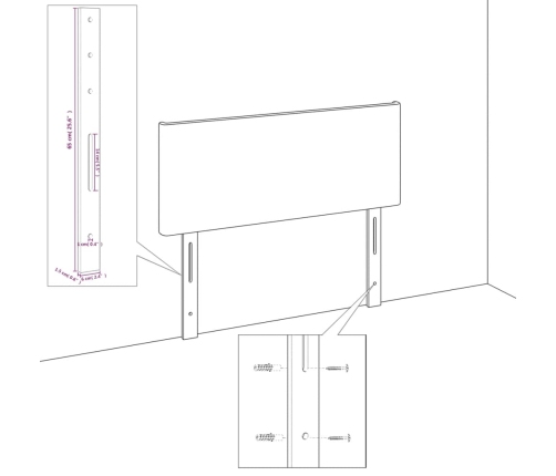 vidaXL Cabecero de cuero sintético blanco 147x16x78/88 cm