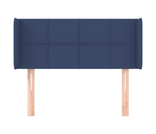 Cabecero de tela azul 93x16x78/88 cm