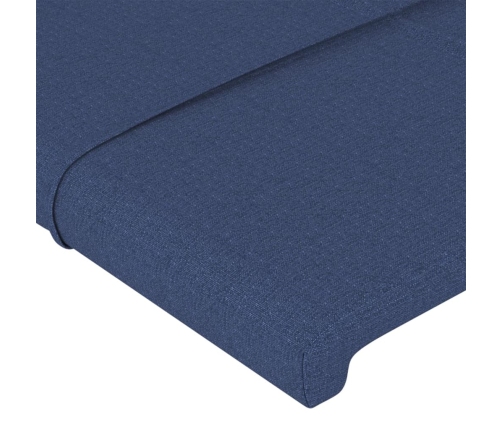 Cabecero de tela azul 93x16x78/88 cm