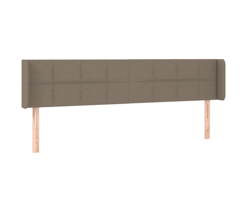 Cabecero de tela gris taupe 183x16x78/88 cm