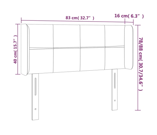 vidaXL Cabecero de terciopelo rosa 83x16x78/88 cm