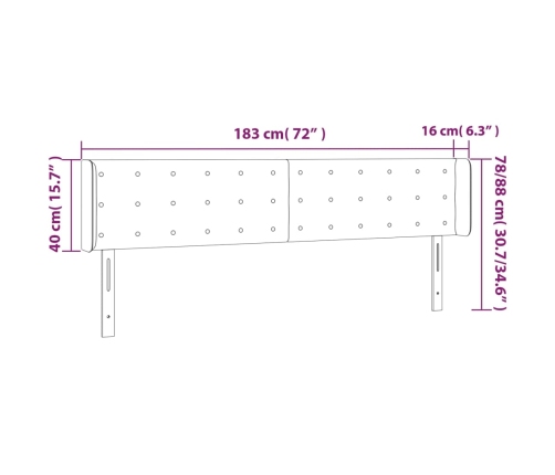 Cabecero de cuero sintético blanco 183x16x78/88 cm