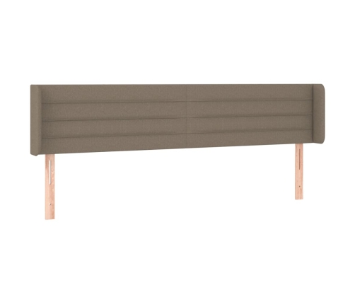 Cabecero de tela gris taupe 163x16x78/88 cm