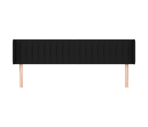 Cabecero de tela negro 203x16x78/88 cm