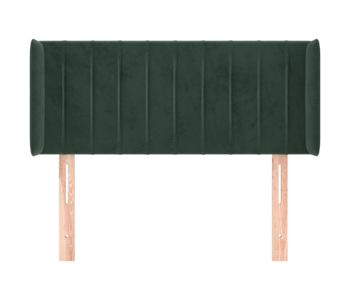 Cabecero de terciopelo verde oscuro 93x16x78/88 cm