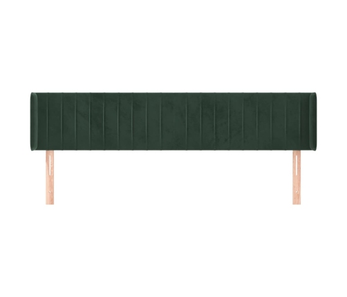 Cabecero de terciopelo verde oscuro 203x16x78/88 cm