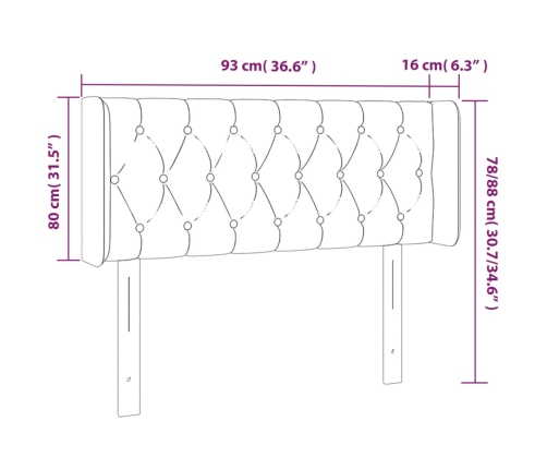 vidaXL Cabecero de tela verde 93x16x78/88 cm