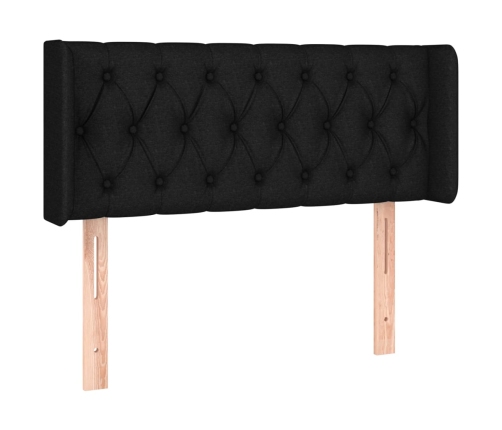 Cabecero de tela negro 103x16x78/88 cm