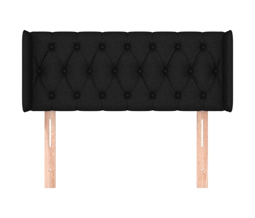 Cabecero de tela negro 103x16x78/88 cm