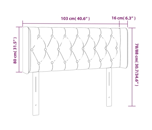 Cabecero de tela negro 103x16x78/88 cm
