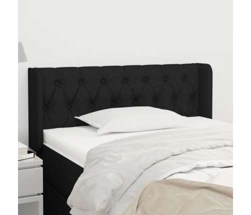 Cabecero de tela negro 103x16x78/88 cm