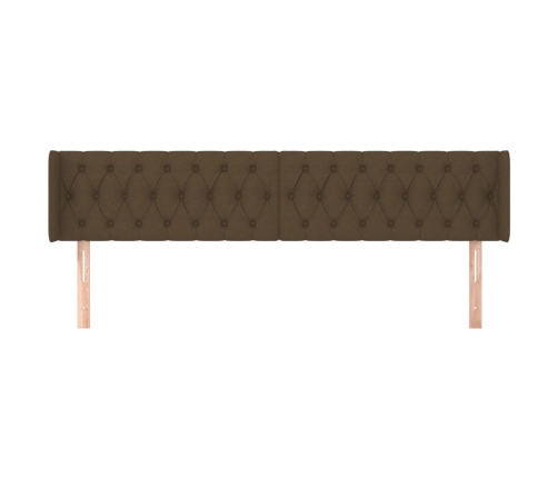Cabecero de tela gris oscuro 183x16x78/88 cm