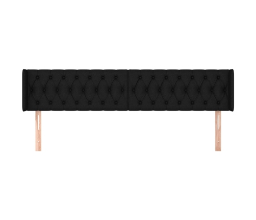 Cabecero de tela negro 203x16x78/88 cm