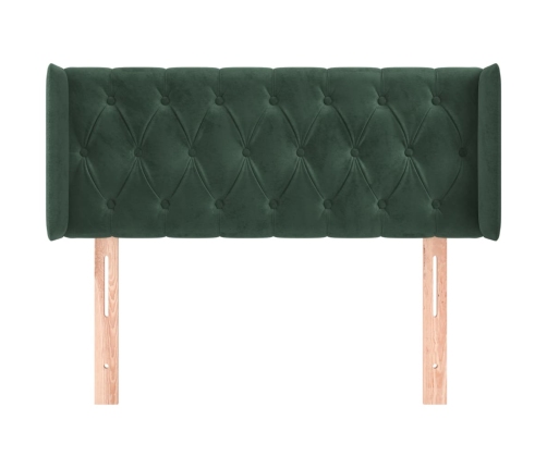 Cabecero de terciopelo verde oscuro 93x16x78/88 cm