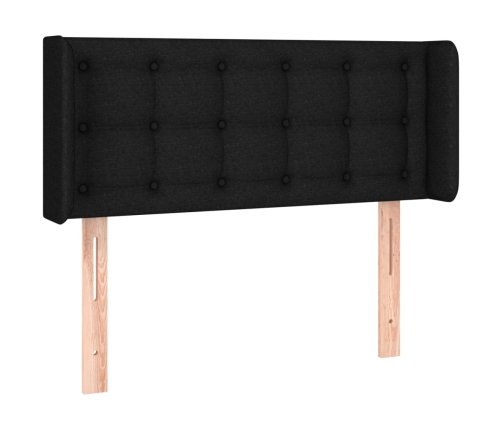 Cabecero de tela negro 103x16x78/88 cm