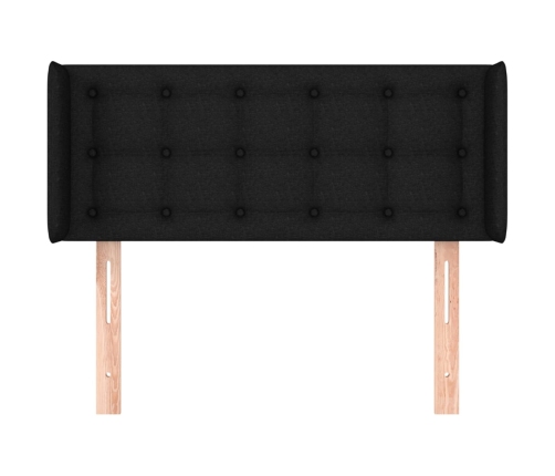 Cabecero de tela negro 103x16x78/88 cm