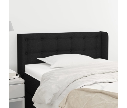 Cabecero de tela negro 103x16x78/88 cm