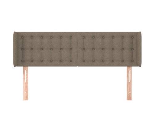 Cabecero de tela gris taupe 147x16x78/88 cm