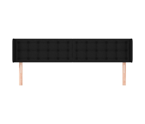 Cabecero de tela negro 163x16x78/88 cm
