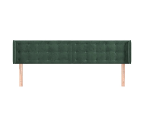 vidaXL Cabecero de terciopelo verde oscuro 203x16x78/88 cm