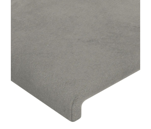 Cabecero con orejas de terciopelo gris claro 83x16x118/128 cm