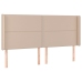 Cabecero con orejas cuero sintético capuchino 203x16x118/128 cm