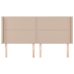 Cabecero con orejas cuero sintético capuchino 203x16x118/128 cm