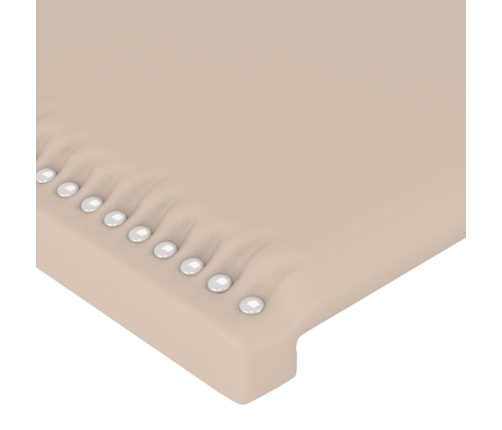 Cabecero con orejas cuero sintético capuchino 203x16x118/128 cm
