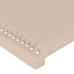 Cabecero con orejas cuero sintético capuchino 203x16x118/128 cm