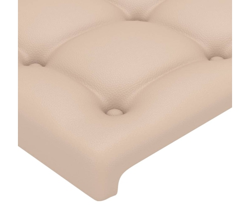 Cabecero con orejas cuero sintético capuchino 93x16x118/128 cm