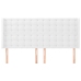Cabecero con orejas de cuero sintético blanco 183x16x118/128 cm