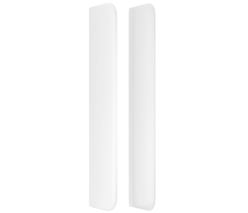 Cabecero con orejas de cuero sintético blanco 183x16x118/128 cm