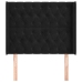 Cabecero con orejas de terciopelo negro 103x16x118/128 cm