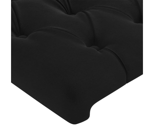 Cabecero con orejas de terciopelo negro 103x16x118/128 cm
