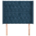 Cabecero con orejas de terciopelo azul oscuro 103x16x118/128 cm