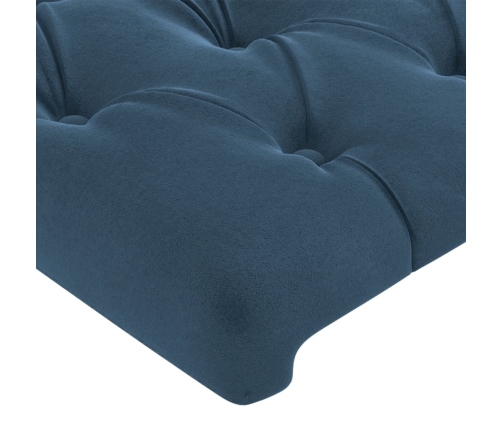 Cabecero con orejas de terciopelo azul oscuro 103x16x118/128 cm