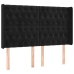 Cabecero con orejas de terciopelo negro 163x16x118/128 cm