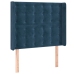 Cabecero con orejas de terciopelo azul oscuro 93x16x118/128 cm