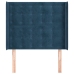 Cabecero con orejas de terciopelo azul oscuro 93x16x118/128 cm